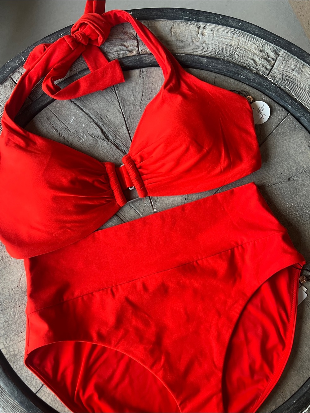CALIA by Carrie Underwood Red Halter Bikini Set